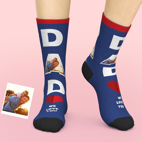 Christmas Gifts Custom Face Socks Dad We Love You Gifts For Dad