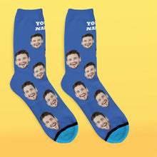 Custom 3D Digital Printed Face Socks Add Pictures and Name - Colorful