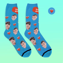 Custom 3D Digital Printed Face Socks Add Pictures and Name - Heart