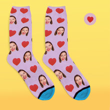 Custom 3D Digital Printed Face Socks Add Pictures and Name - Sweet Heart