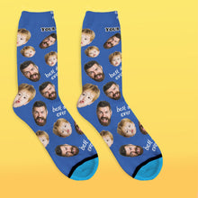 Custom 3D Digital Printed Face Socks Add Pictures and Name - Best Dad Ever