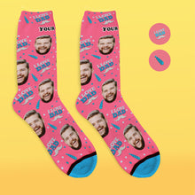 Custom 3D Digital Printed Face Socks Add Pictures and Name - I Love Dad