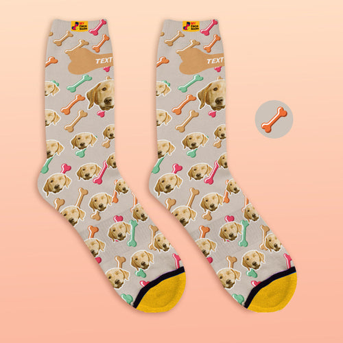 Custom 3D Preview Socks My Face Socks Add Pictures and Name - Dog Face On Socks - MyFaceSocksAu