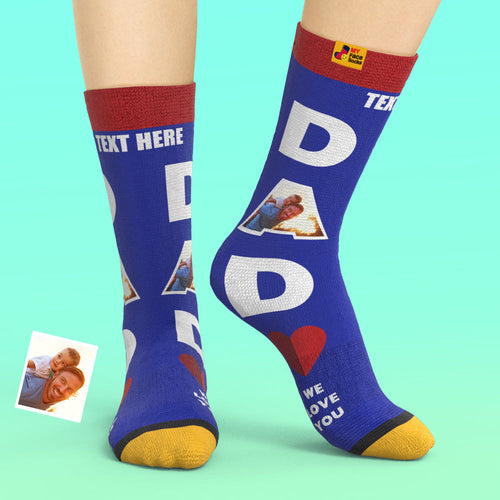 Custom 3D Digital Printed Socks We Love You Gifts For Dad Socks - MyFaceSocksAu