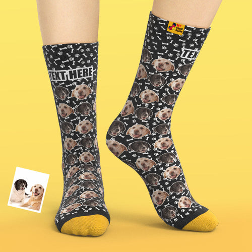 Custom 3D Digital Printed Socks Dog Socks Two Faces - MyFaceSocksAu