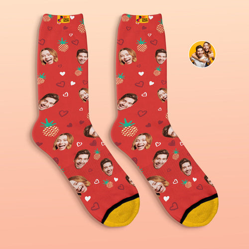 Custom 3D Digital Printed Socks Valentine's Day Gifts Pineapple Face Socks - MyFaceSocksAu