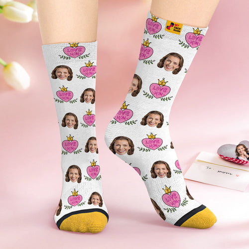 Custom Face Socks Personalised Mother's Day Gifts 3D Digital Printed Socks Love Mom - MyFaceSocksAu