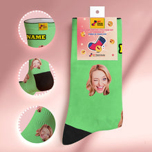 Custom Face Socks Add Pictures And Name Colorful