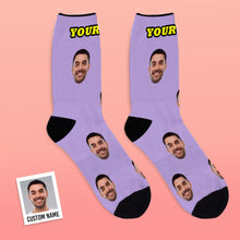 Custom Face Socks Add Name And Pictures Breathable Soft Socks - Colorful