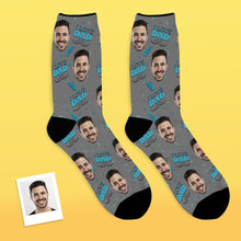 Father's day gifts, Custom I Love Dad Socks Add Pictures And Name