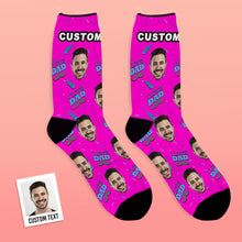Custom I Love Dad Socks With Your Text - MyFaceSocksAU