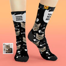 Custom Face Socks With Your Text Cat