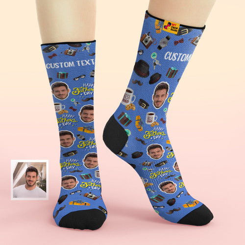 Custom Face Socks Add Pictures and Name Breathable Soft Socks Best Dad Father's Day - MyFaceSocksAu