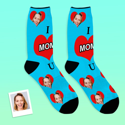 Custom Face Socks Add Pictures I Love Dad