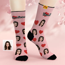 Custom Personalised Photo Emotions Face Socks - Love Heart