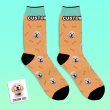 Custom Personalized Photo Pet Face Socks - Bone