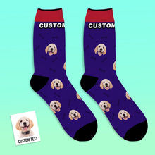 Custom Personalized Photo Pet Face Socks - Bone