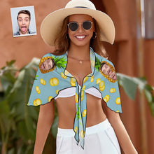 Custom Face Beach Wrap Women Short Sarongs - Pineapple