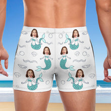 Custom Face Bathing Suit Personalised Swim Shorts With Photo Swimming Trunks For Men Mermaid