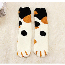 Coral Fleece Socks Cat Paw Socks Super Soft Plush Slipper Sock Casual Socks
