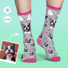 Custom Face Socks Colorful Candy Series Soft And Comfortable Dog Socks - Grey