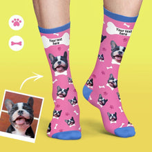 Custom Face Socks Colorful Candy Series Soft And Comfortable Dog Socks - Blue